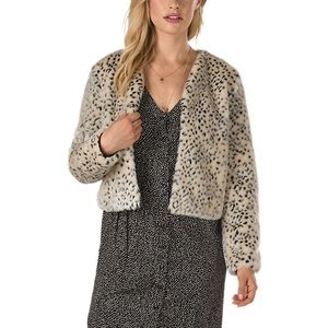 Vans Leopard Faux Fur Crop Coat